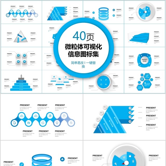 40页微粒体可视化信息图标集