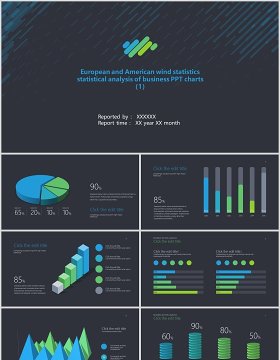 欧美风数据统计分析业务PPT图采集