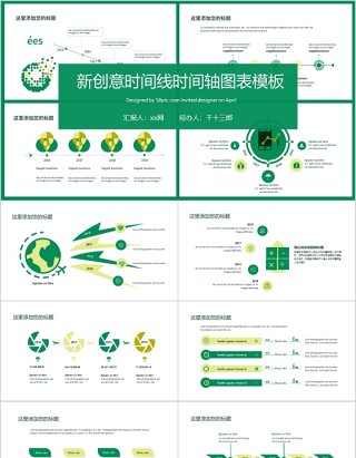 新创意时间线时间轴PPT图表