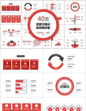 40页流程可视化信息图标集