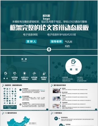框架完整的论文答辩动态模板