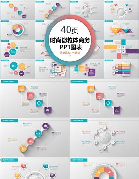 40页时尚微粒体商务ppt图表