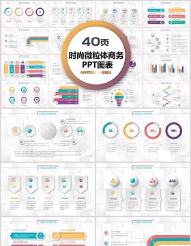 40页时尚微粒体商务ppt图表