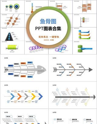 鱼骨图ppt图表合集