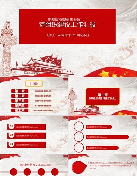 党组织建设工作汇报学习解读微型党课ppt模板