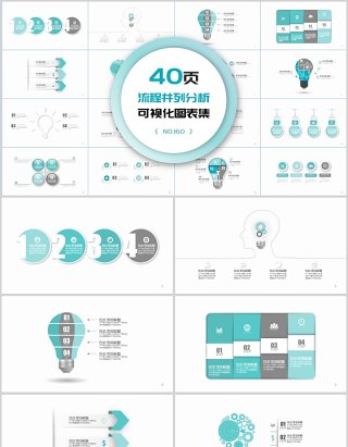 40页流程并列关系可视化图表集