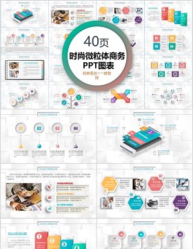 40页时尚微粒体商务ppt图表