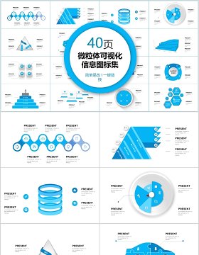 40页微粒体可视化信息图标集