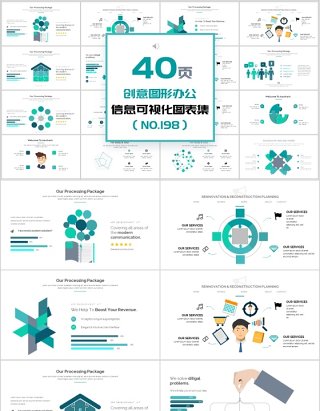 40页创意图形办公信息可视化图表集