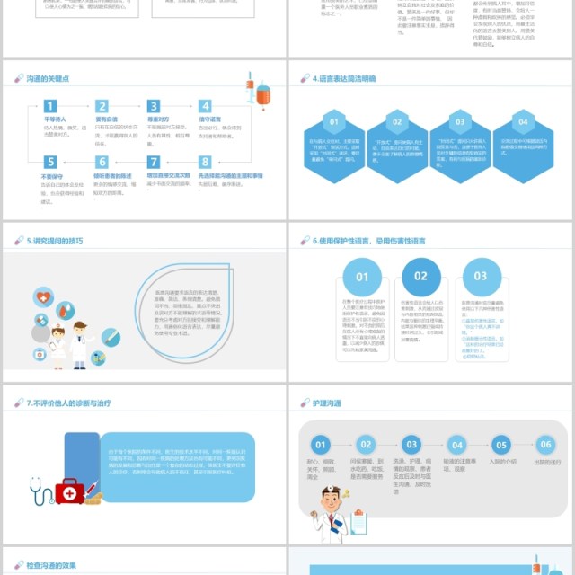 蓝色简洁医患沟通技巧医院PPT模板