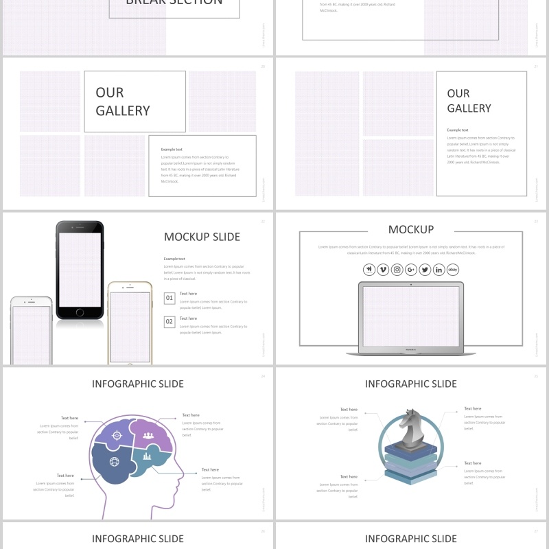 简洁公司项目介绍PPT模板图文排版版式设计Linea Powerpoint Template