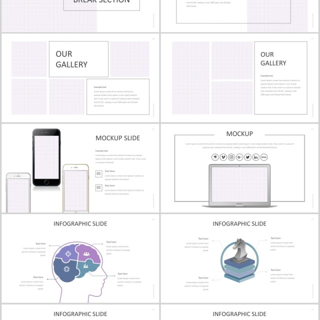 简洁公司项目介绍PPT模板图文排版版式设计Linea Powerpoint Template