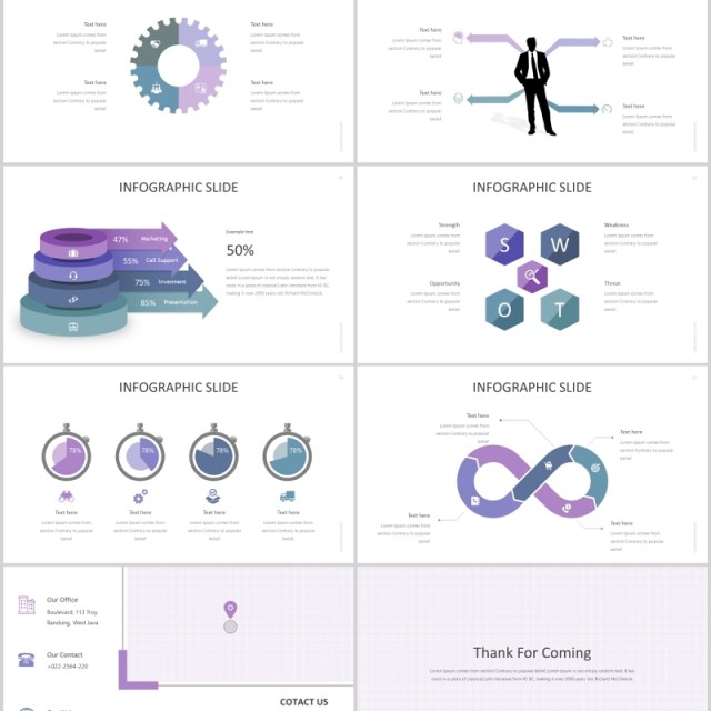 简洁公司项目介绍PPT模板图文排版版式设计Linea Powerpoint Template