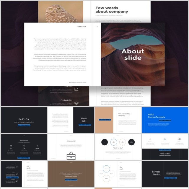 图片排版设计PPT演讲模板KEY模板Passion PowerPoint Template Keynote Template