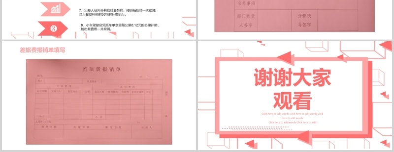 粉色公司财务报销流程培训PPT模板