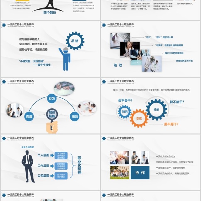 简约优秀员工职业化素养提升PPT模板 简约优秀员工职业化素养提升PPT模板