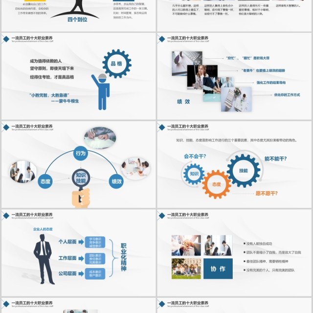 简约优秀员工职业化素养提升PPT模板