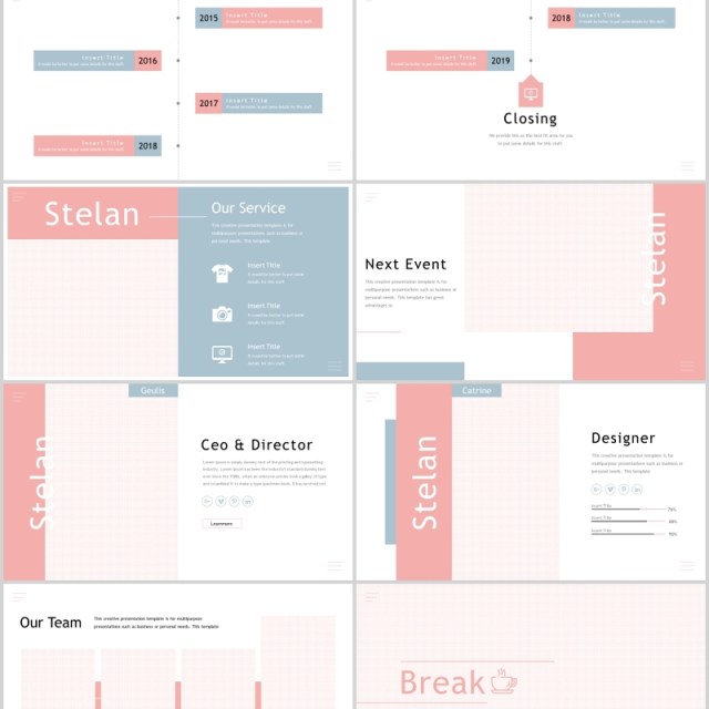 时尚工作通用PPT模板版式设计Stelan Powerpoint Template