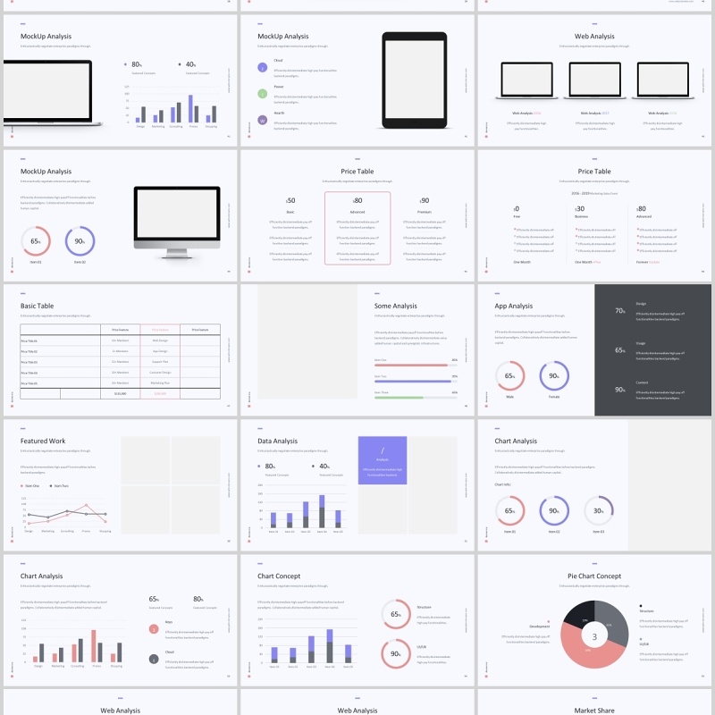 多用途彩色商务简介PPT演示模板KEY模板Donne Template (Powerpoint)