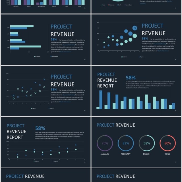 可视化信息图表PPT版式模板CLEAN Powerpoint Presentation Template