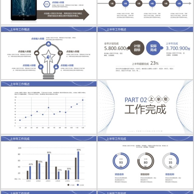 上半年工作总结汇报PPT模板