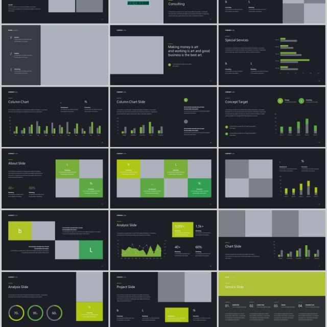 红黄蓝绿四个公司简介PPT模板KEY模板COMPANY Profile GREEN