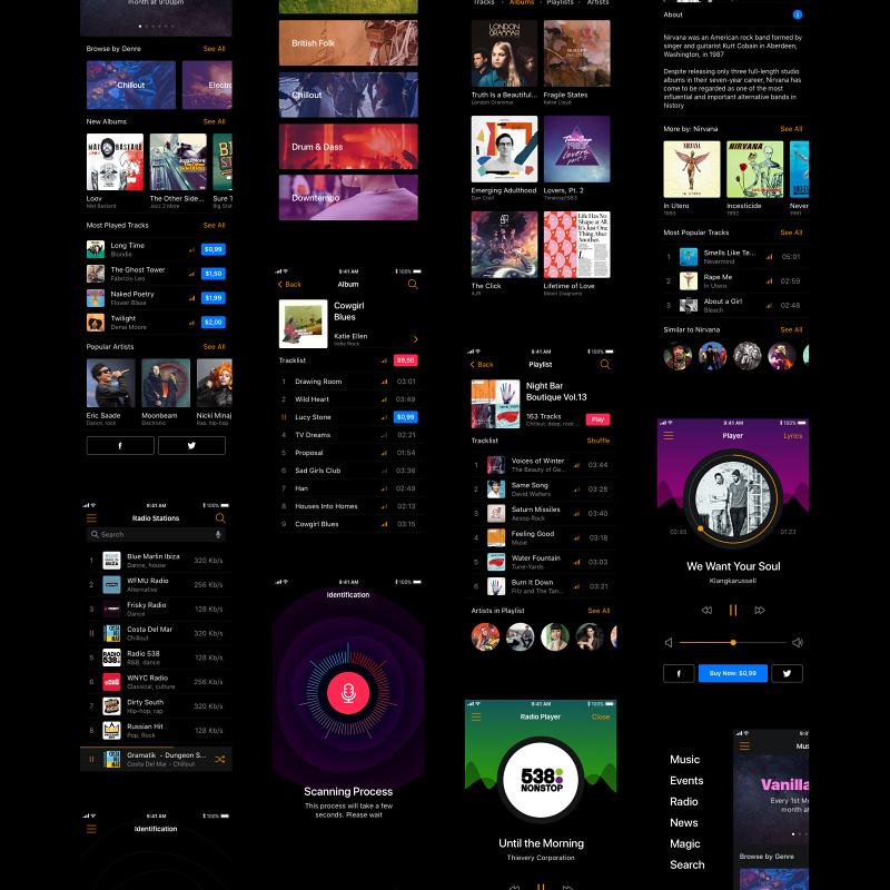 音乐移动用户界面工具包Musical Mobile UI Kit 音乐移动用户界面工具包Musical Mobile UI Kit