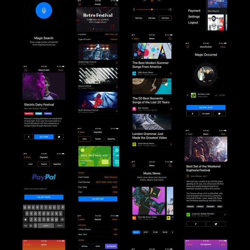音乐移动用户界面工具包Musical Mobile UI Kit 音乐移动用户界面工具包Musical Mobile UI Kit