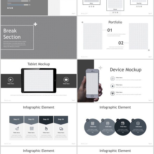 高端时尚公司简介项目计划书PPT模板版式设计Mavka Powerpoint Template