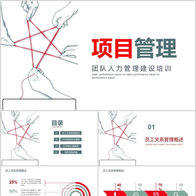 团队人力管理建设项目管理培训PPT模板