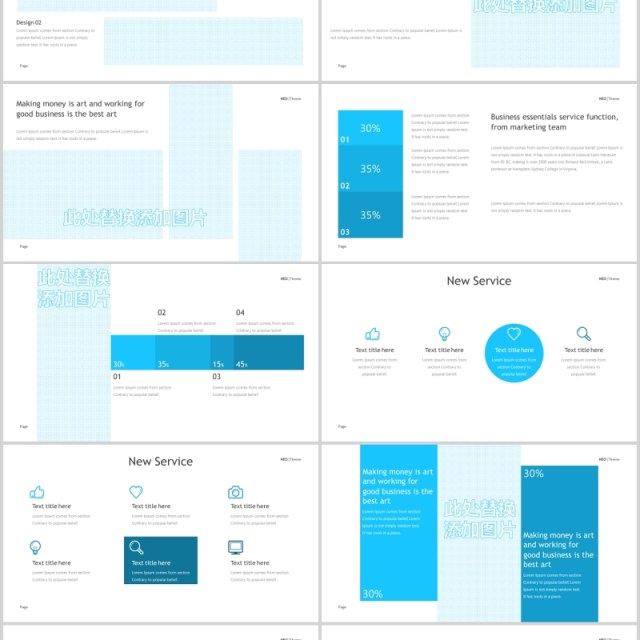 简洁商务图片排版版式设计PPT可视化图表模板Neo Powerpoint Template