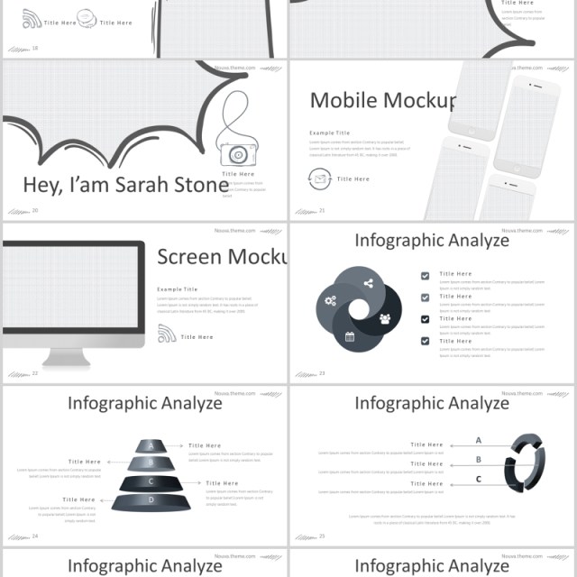 手绘互联网信息图形PPT模板版式设计Nouva Powerpoint Template