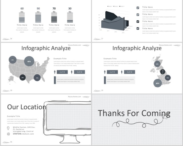 手绘互联网信息图形PPT模板版式设计Nouva Powerpoint Template