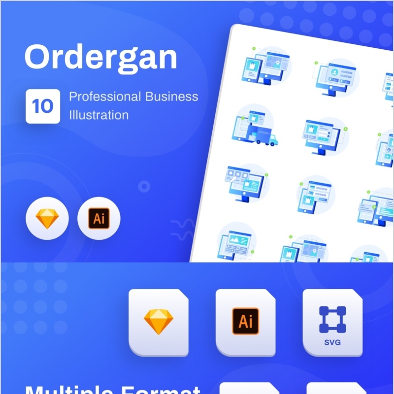 图标说明矢量素材Ordergan - icon illustration