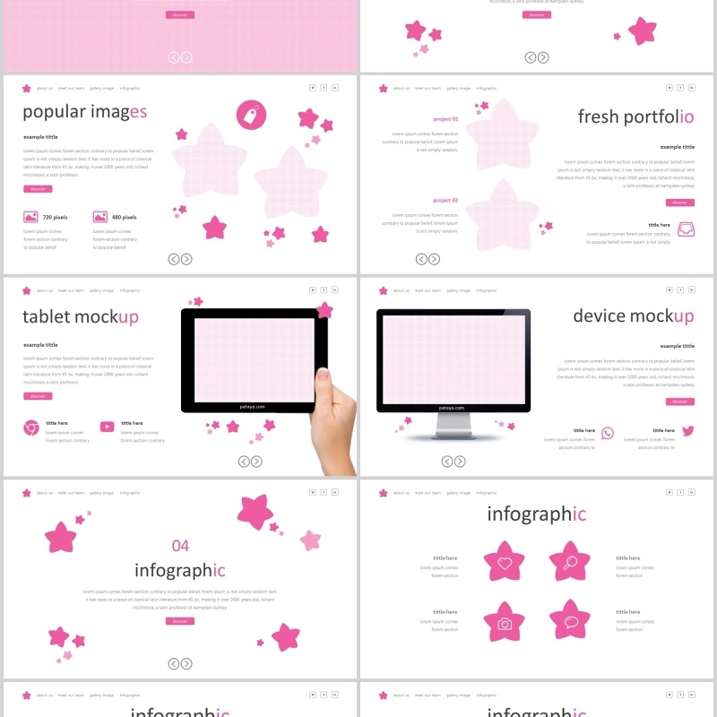 粉色可爱PPT模板版式通用Pataya Powerpoint Template