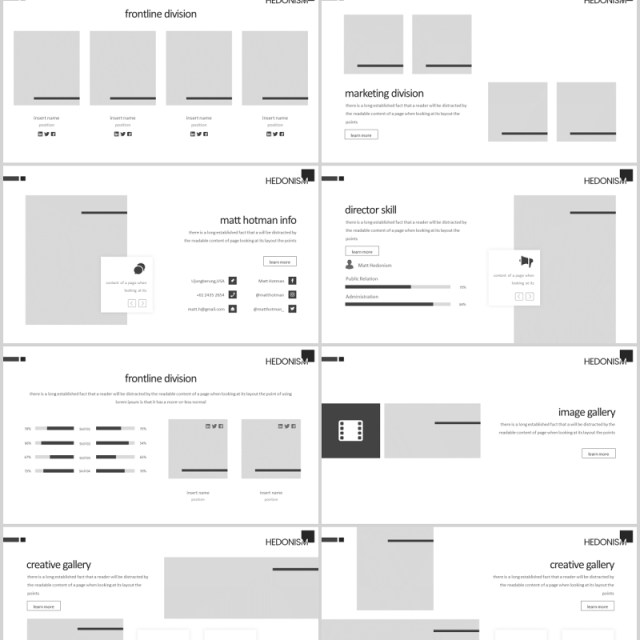 时尚高端大气工作计划总结汇报PPT模板版式素材图文排版Hedonism Powerpoint Template