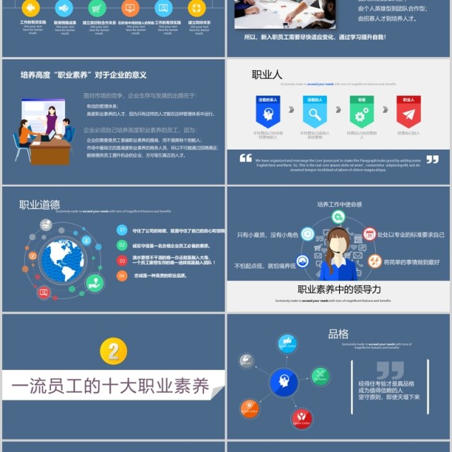 企业职业化素养提升员工培训PPT模板 企业职业化素养提升员工培训PPT模板