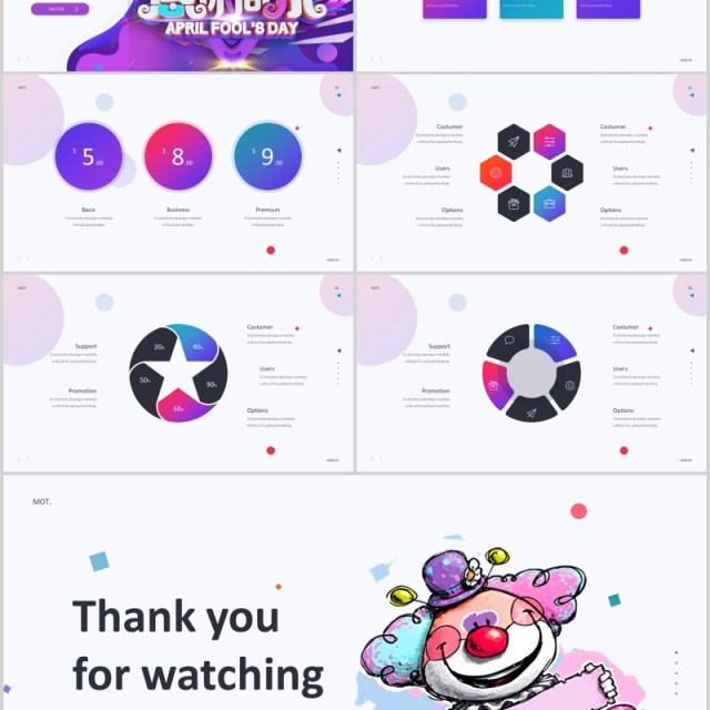 紫色创意立体字愚你同乐愚人节PPT英文模板 紫色创意立体字愚你同乐愚人节PPT英文模板