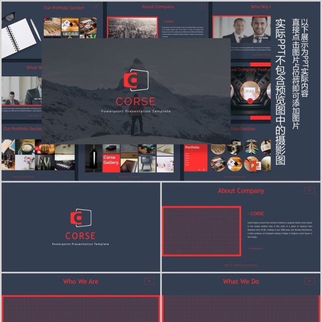 高端深色SWOT产品分析展示策划项目PPT模板Corse Powerpoint Template