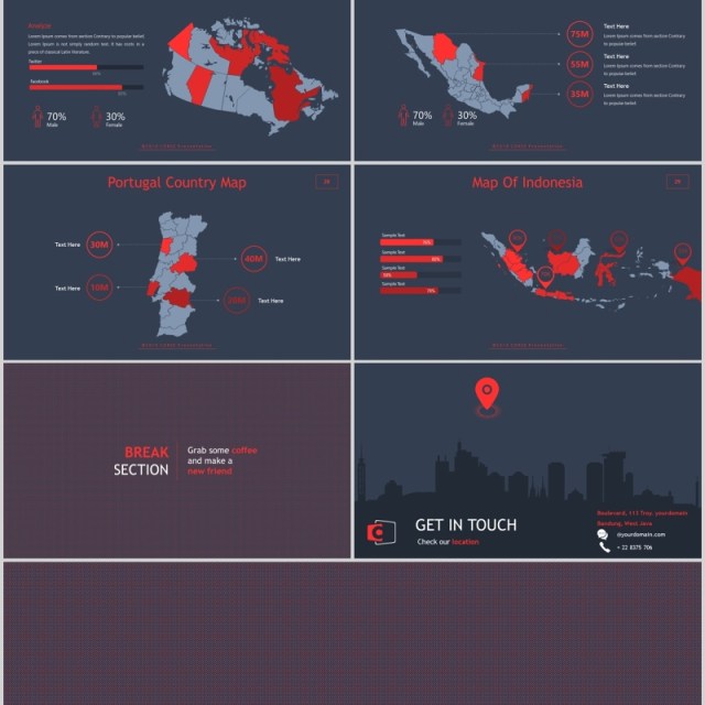 高端深色SWOT产品分析展示策划项目PPT模板Corse Powerpoint Template