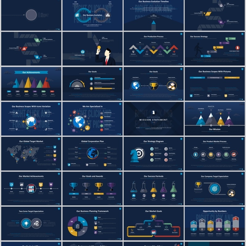 超实用多功能时间轴数据分析信息图表PPT商务模板Arwenn Multipurpose PowerPoint Template