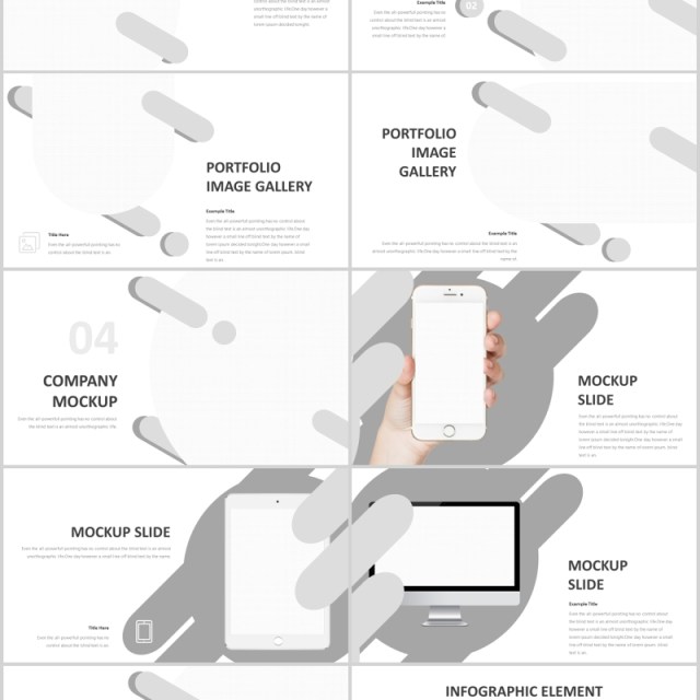 简洁创意图形占位符工作总结汇报PPT模板版式设计Arifirst Powerpoint Template