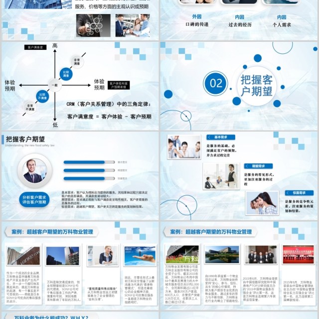 简约微粒体蓝色客户关系管理图文培训课件ppt模板