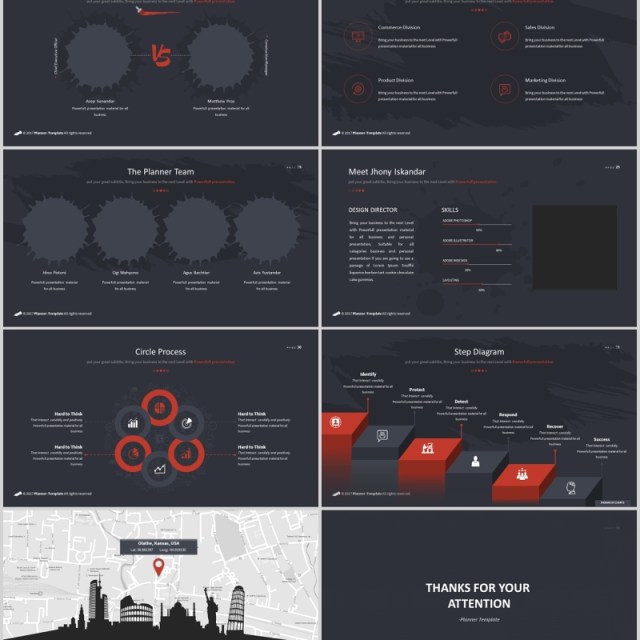 笔刷创意图形版式设计PPT商务模板Brush Powerpoint Template