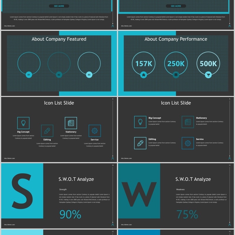 深色产品数据分析PPT商务版式模板Into Powerpoint Template