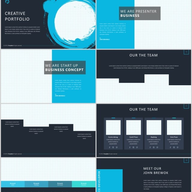 深色高端商务PPT图片版式排版模板Brix Powerpoint Template 深色高端商务PPT图片版式排版模板Brix Powerpoint Template