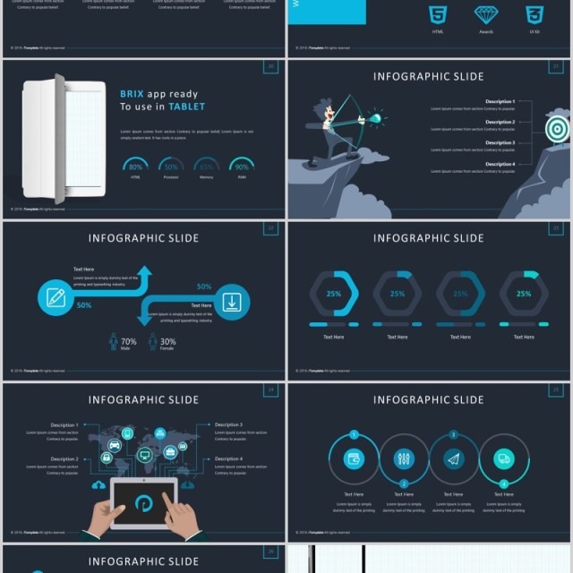 深色高端商务PPT图片版式排版模板Brix Powerpoint Template 深色高端商务PPT图片版式排版模板Brix Powerpoint Template