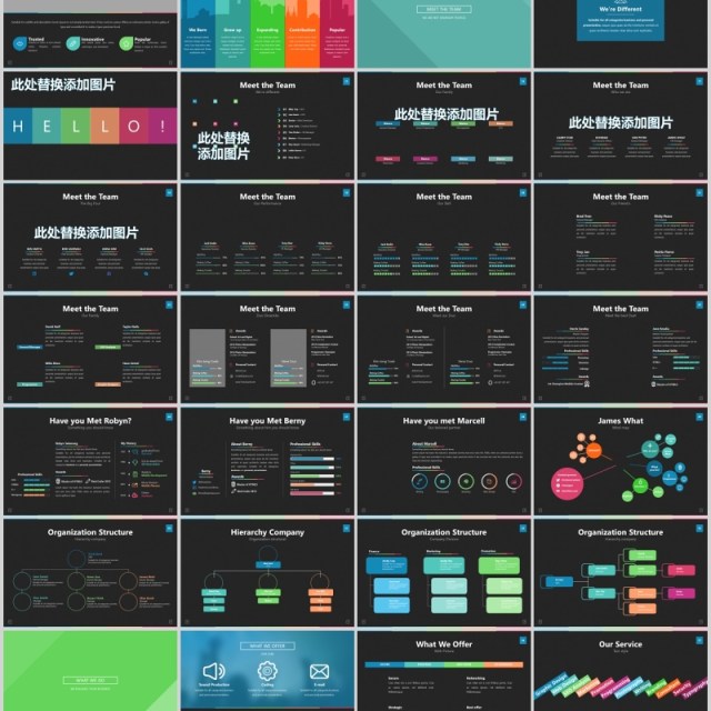 多功能冰山图仪表盘地图数据分析图表PPT可视化素材模板MITRA Powerpoint Template