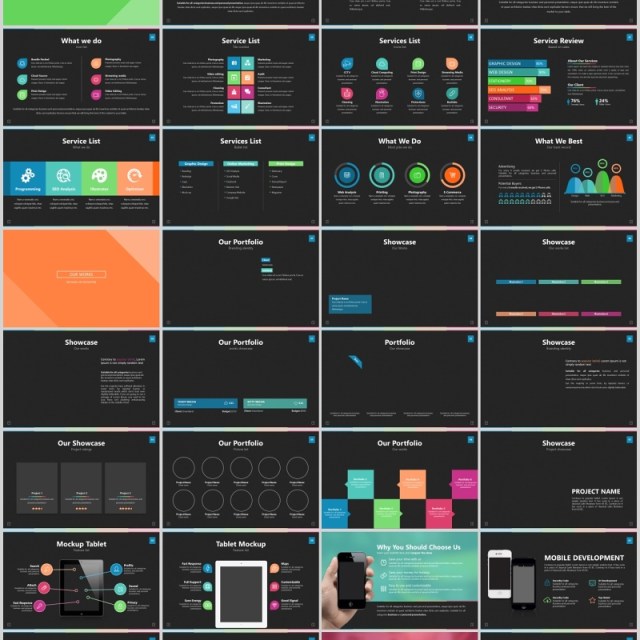 多功能冰山图仪表盘地图数据分析图表PPT可视化素材模板MITRA Powerpoint Template