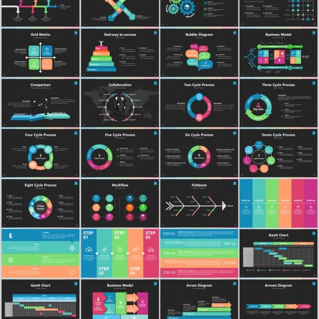 多功能冰山图仪表盘地图数据分析图表PPT可视化素材模板MITRA Powerpoint Template